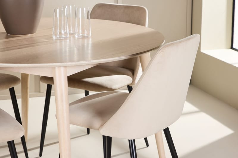 Rund matgrupp Venture Home Beige Vitputsad 4st - Møbler - Bord - Spisegrupper