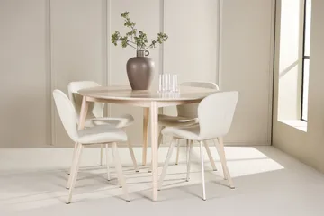 Rund matgrupp Venture Home Beige Vitputsad 4st - Møbler - Bord - Spisegrupper