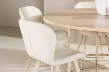 Rund matgrupp Venture Home Beige Vitputsad 6st - Møbler - Bord - Spisegrupper