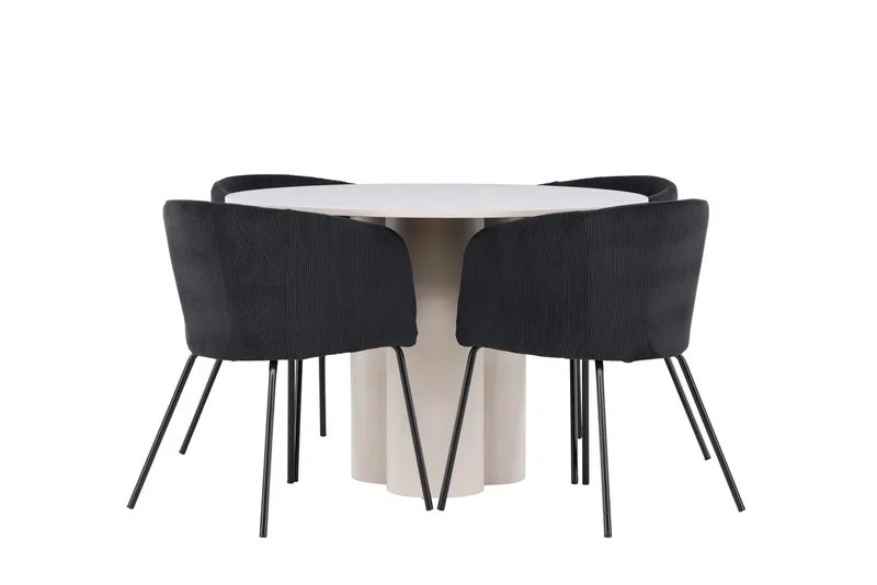 Rund matgrupp Venture Home Beige - Møbler - Bord - Spisegrupper