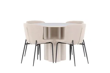 Rund matgrupp Venture Home Beige - Møbler - Bord - Spisegrupper