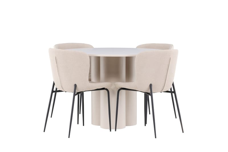 Rund matgrupp Venture Home Beige - Møbler - Bord - Spisegrupper