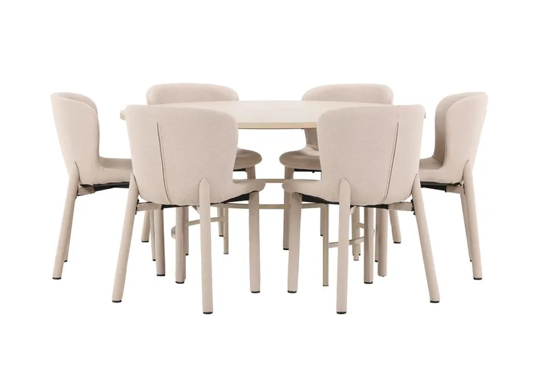 Rund matgrupp Venture Home Beige - Møbler - Bord - Spisegrupper