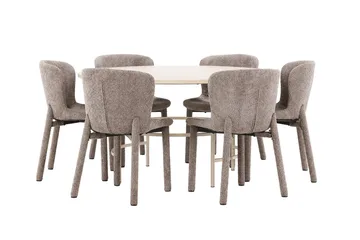 Rund matgrupp Venture Home Beige - Møbler - Bord - Spisegrupper