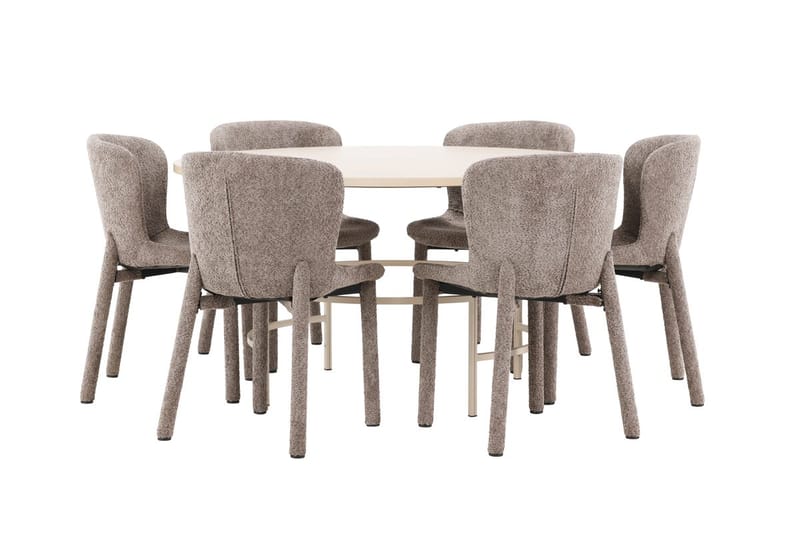 Rund matgrupp Venture Home Beige - Møbler - Bord - Spisegrupper