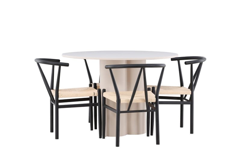 Rund matgrupp Venture Home Beige - Møbler - Bord - Spisegrupper