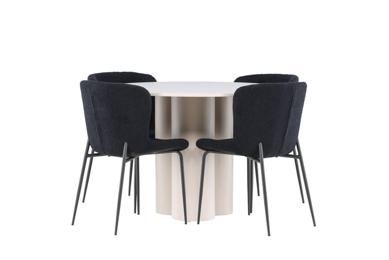 Rund matgrupp Venture Home Beige - Møbler - Bord - Spisegrupper