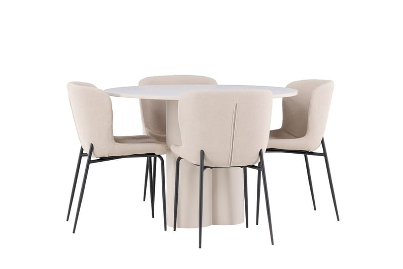 Rund matgrupp Venture Home Beige - Møbler - Bord - Spisegrupper