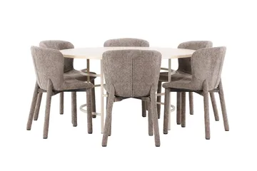 Rund matgrupp Venture Home Beige - Møbler - Bord - Spisegrupper