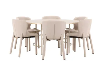Rund matgrupp Venture Home Beige - Møbler - Bord - Spisegrupper