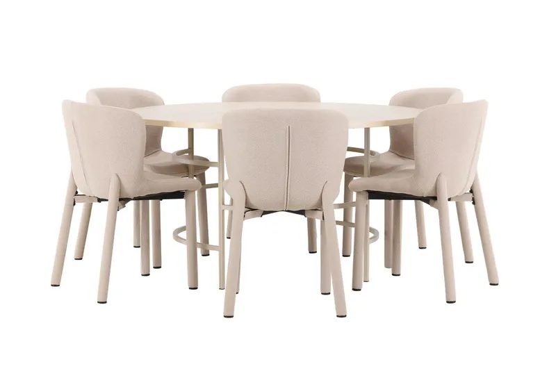 Rund matgrupp Venture Home Beige - Møbler - Bord - Spisegrupper