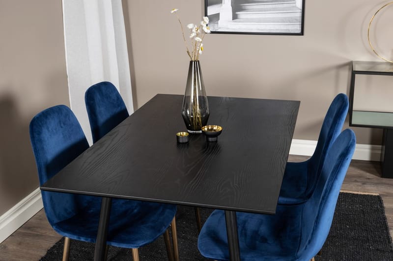 Rund matgrupp Venture Home Blå Svart 4st - Møbler - Bord - Spisegrupper