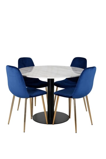 Rund matgrupp Venture Home Blå Vit 4st - Møbler - Bord - Spisegrupper