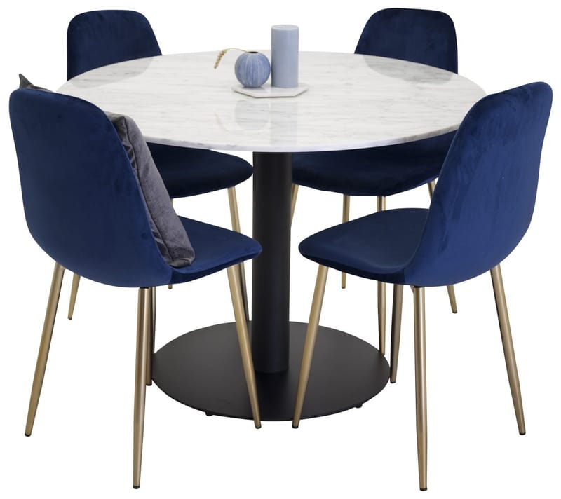 Rund matgrupp Venture Home Blå Vit 4st - Møbler - Bord - Spisegrupper