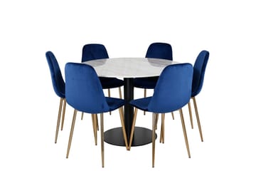 Rund matgrupp Venture Home Blå Vit 6st - Møbler - Bord - Spisegrupper