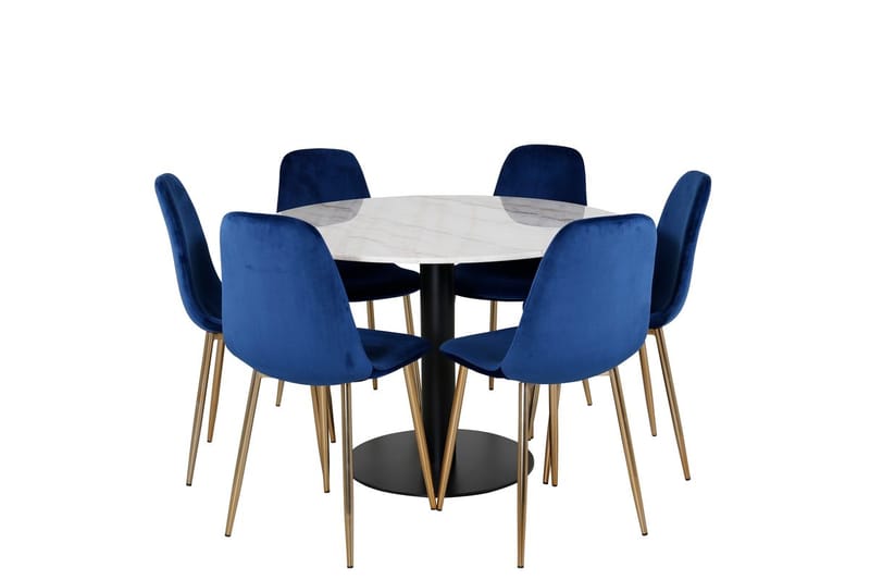 Rund matgrupp Venture Home Blå Vit 6st - Møbler - Bord - Spisegrupper