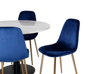 Rund matgrupp Venture Home Blå Vit 6st - Møbler - Bord - Spisegrupper