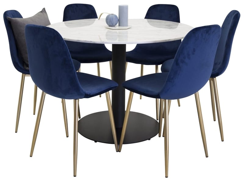 Rund matgrupp Venture Home Blå Vit 6st - Møbler - Bord - Spisegrupper
