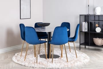 Rund matgrupp Venture Home Blå Vit 6st - Møbler - Bord - Spisegrupper