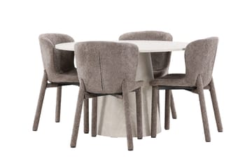 Rund matgrupp Venture Home Brun Beige 4st - Møbler - Bord - Spisegrupper