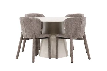 Rund matgrupp Venture Home Brun Beige 4st - Møbler - Bord - Spisegrupper