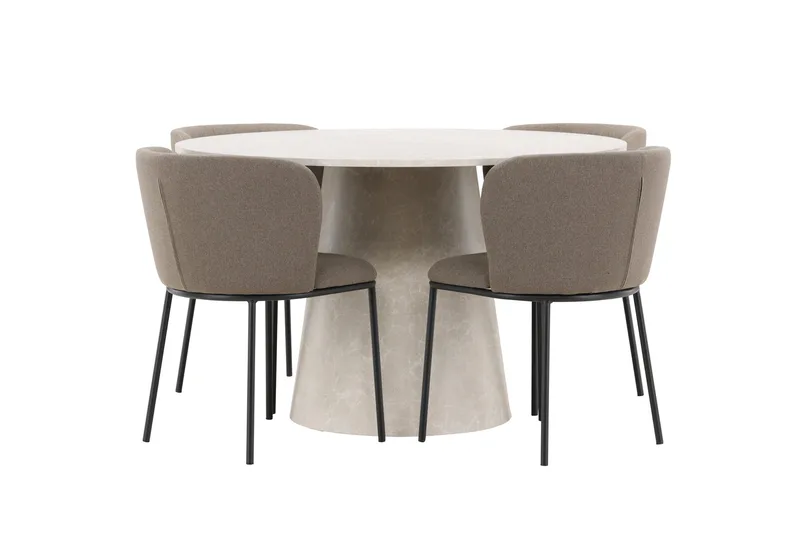 Rund matgrupp Venture Home Brun Beige 4st