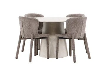Rund matgrupp Venture Home Brun Beige 4st - Møbler - Bord - Spisegrupper