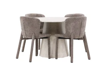 Rund matgrupp Venture Home Brun Beige 4st - Møbler - Bord - Spisegrupper