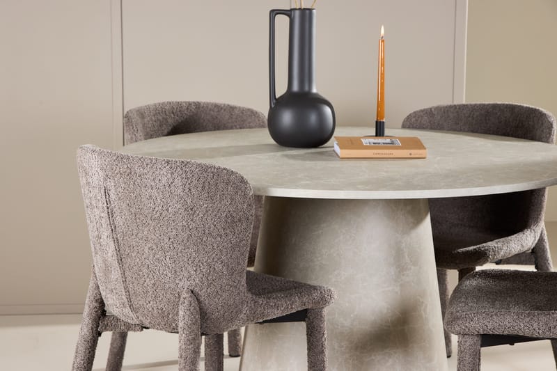 Rund matgrupp Venture Home Brun Beige 4st - Møbler - Bord - Spisegrupper
