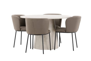 Rund matgrupp Venture Home Brun Beige 4st - Møbler - Bord - Spisegrupper