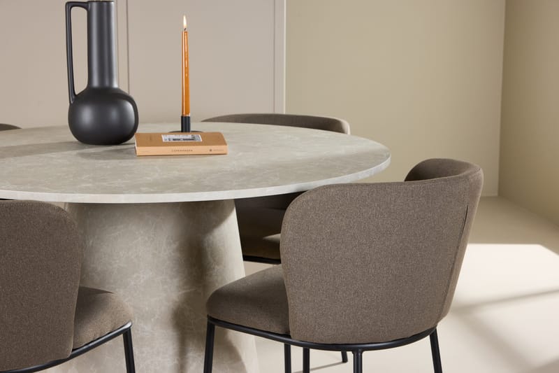 Rund matgrupp Venture Home Brun Beige 4st - Møbler - Bord - Spisegrupper