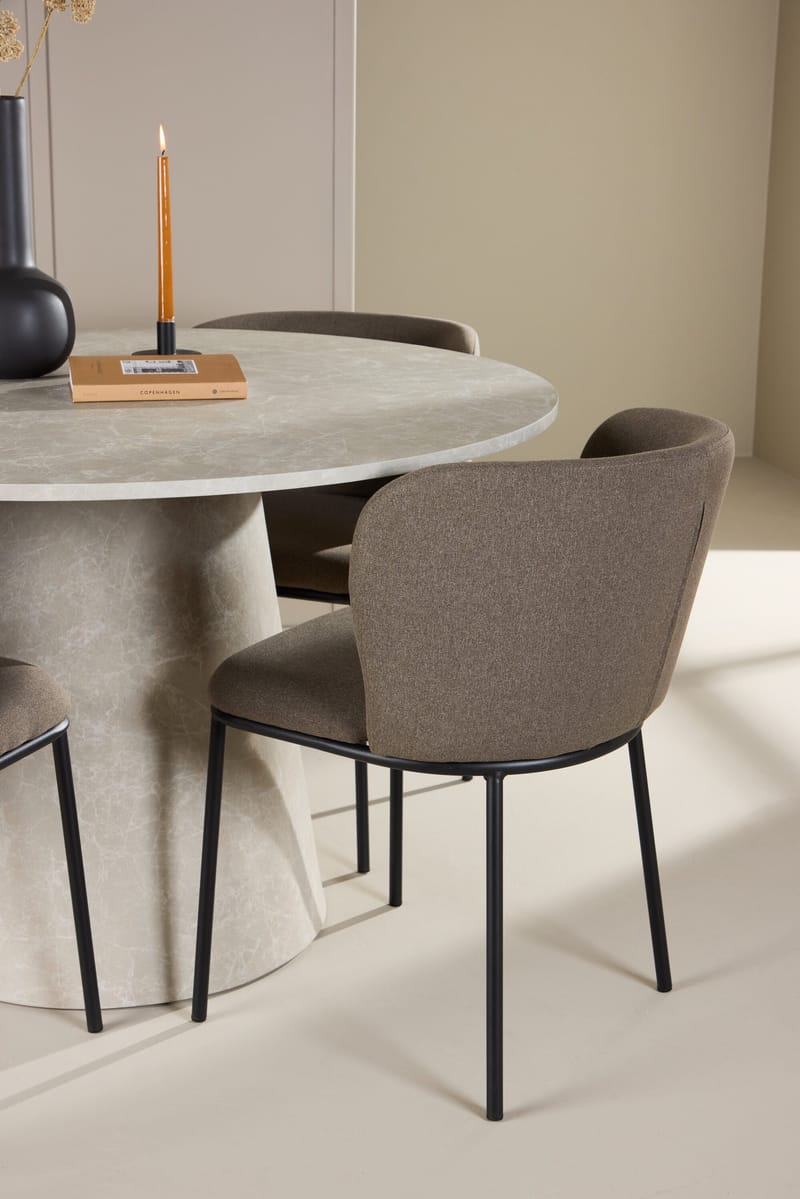Rund matgrupp Venture Home Brun Beige 4st - Møbler - Bord - Spisegrupper
