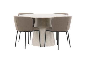 Rund matgrupp Venture Home Brun Beige 4st - Møbler - Bord - Spisegrupper
