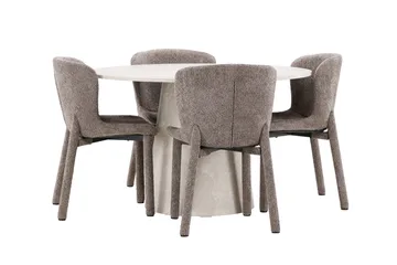 Rund matgrupp Venture Home Brun Beige 4st - Møbler - Bord - Spisegrupper