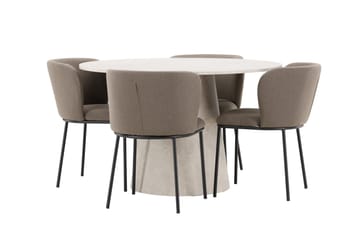 Rund matgrupp Venture Home Brun Beige 4st - Møbler - Bord - Spisegrupper