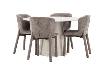 Rund matgrupp Venture Home Brun Beige 4st - Møbler - Bord - Spisegrupper