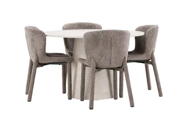 Rund matgrupp Venture Home Brun Beige 4st - Møbler - Bord - Spisegrupper