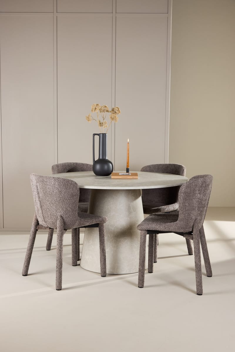 Rund matgrupp Venture Home Brun Beige 4st - Møbler - Bord - Spisegrupper