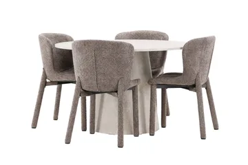 Rund matgrupp Venture Home Brun Beige 4st - Møbler - Bord - Spisegrupper