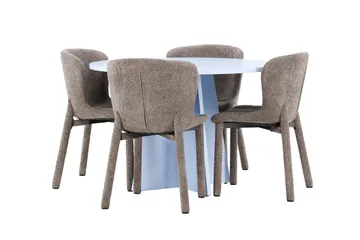 Rund matgrupp Venture Home Brun Blå 4st - Møbler - Bord - Spisegrupper