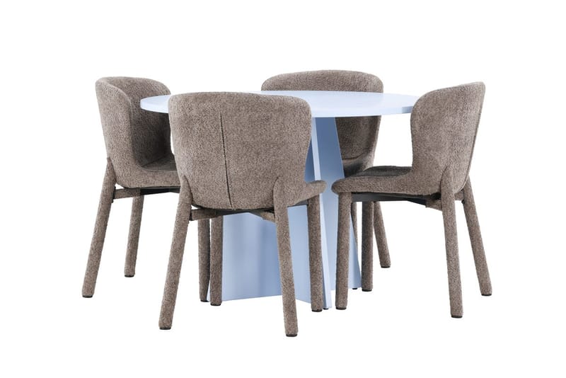Rund matgrupp Venture Home Brun Blå 4st - Møbler - Bord - Spisegrupper
