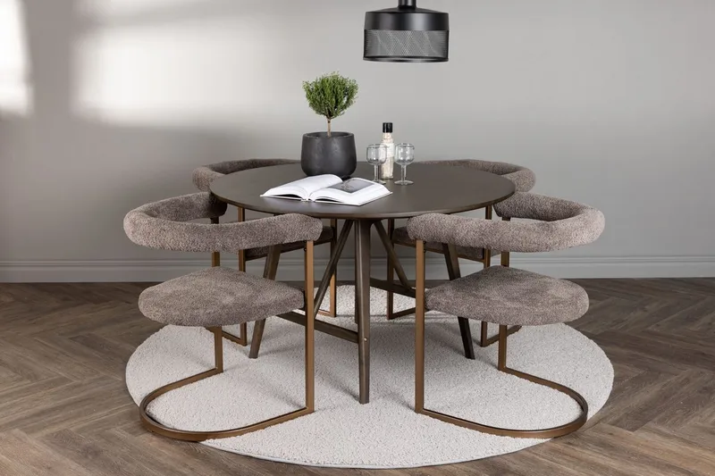 Rund matgrupp Venture Home Brun Mörkbrun 4st, Mørkebrun