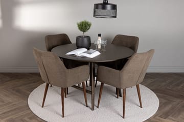 Rund matgrupp Venture Home Brun Mörkbrun 4st - Mørkebrun - Møbler - Bord - Spisegrupper