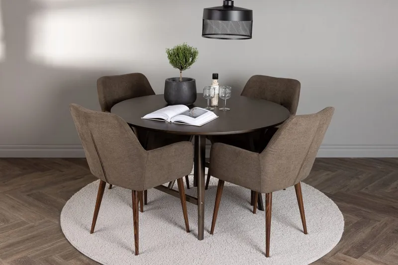 Rund matgrupp Venture Home Brun Mörkbrun 4st, Mørkebrun