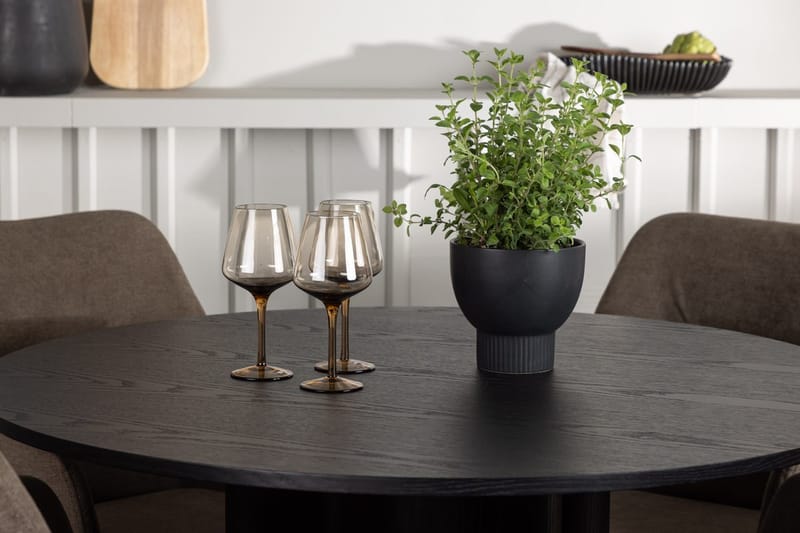 Rund matgrupp Venture Home Brun Svart 4st - Møbler - Bord - Spisegrupper