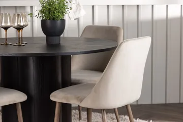 Rund matgrupp Venture Home Brun Svart 4st - Møbler - Bord - Spisegrupper