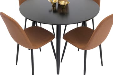 Rund matgrupp Venture Home Brun Svart 4st - Møbler - Bord - Spisegrupper