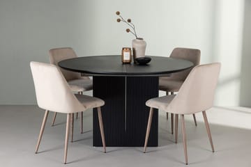 Rund matgrupp Venture Home Brun Svart 4st - Møbler - Bord - Spisegrupper
