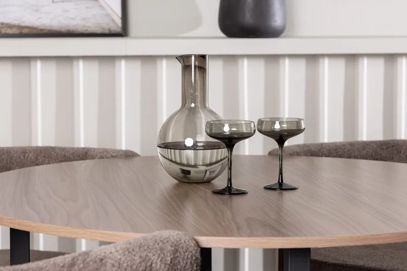 Rund matgrupp Venture Home Brun Valnöt 4st - Møbler - Bord - Spisegrupper