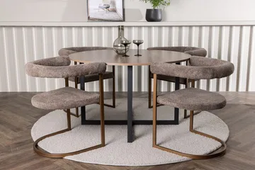 Rund matgrupp Venture Home Brun Valnöt 4st - Møbler - Bord - Spisegrupper